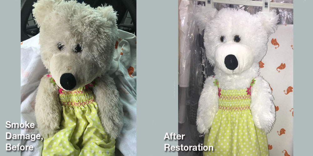 Teddy bear before and after